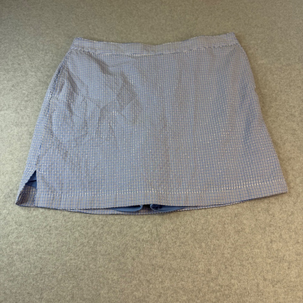 Greg Norman Checkered Skort Golf Tennis Mini Skirt with Built-in Shorts Womensg